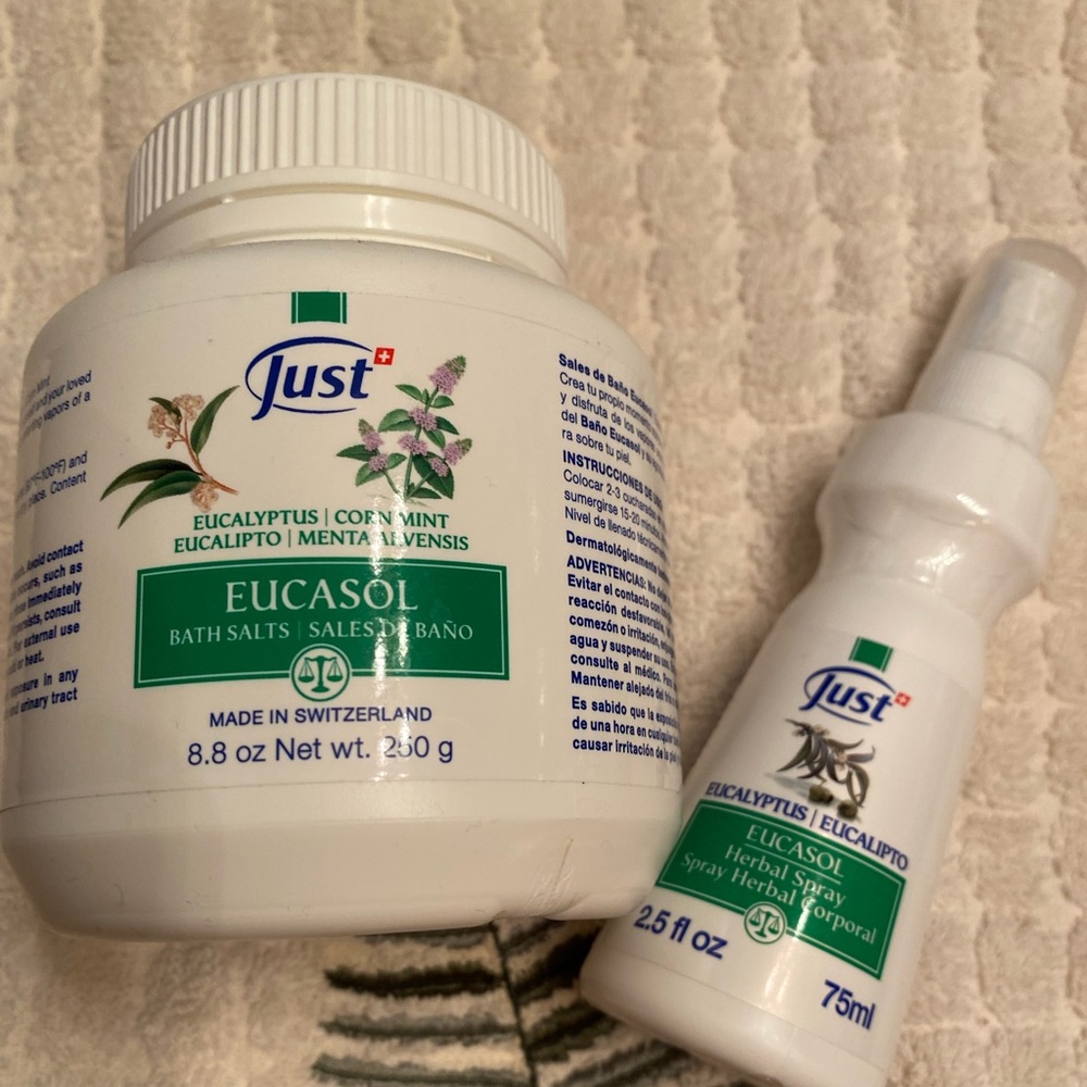 SwissJust Eucasol Bath Salts & Spray Set!  💚